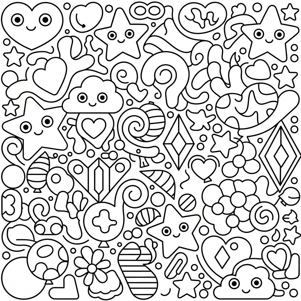 Abstract coloring page for adults - Standard style
