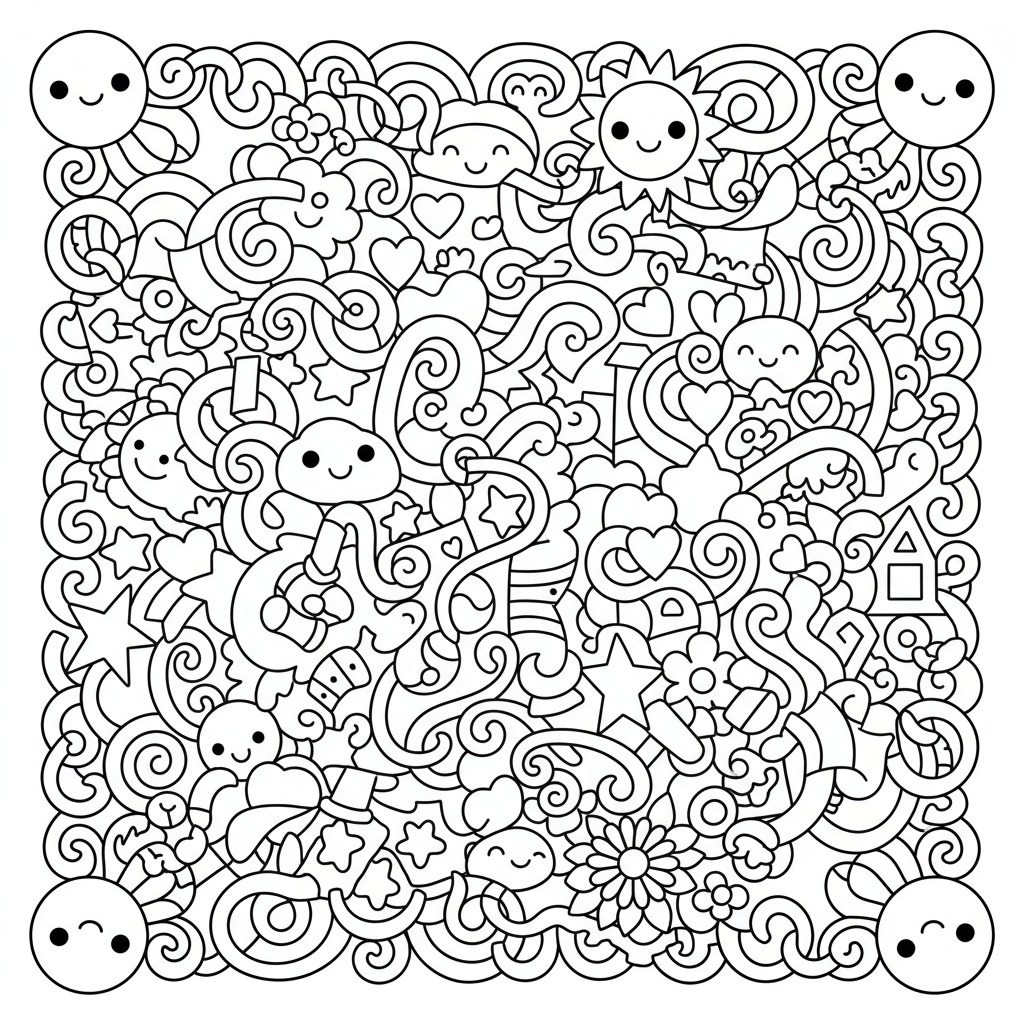 Abstract coloring page for experts - Standard style