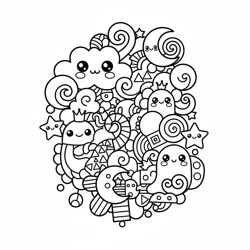 Abstract coloring page for intermediates - Standard style