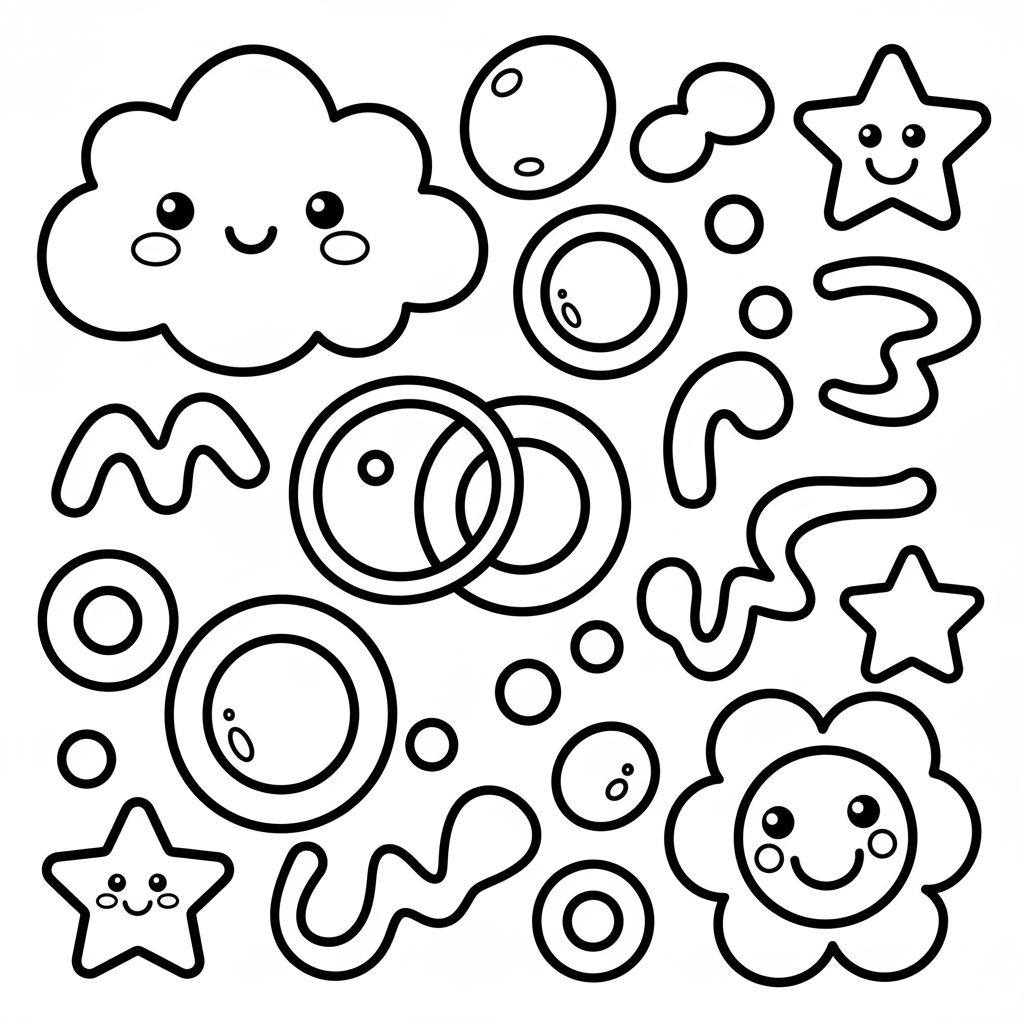 Abstract coloring page for kindergarteners - Standard style