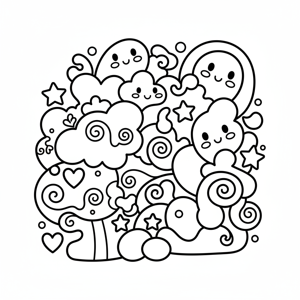 Abstract coloring page for preschoolers - Standard style