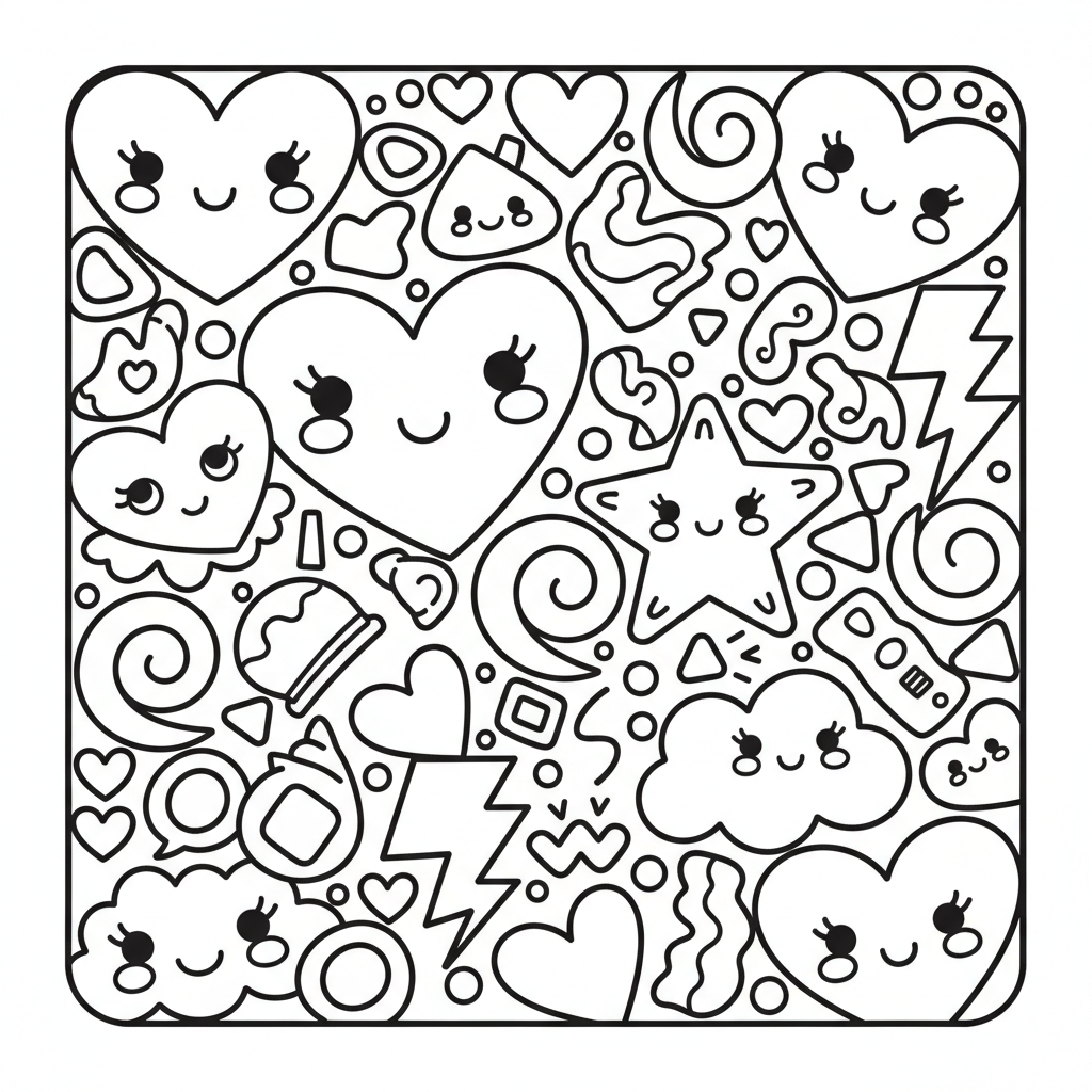 Abstract coloring page for teens - Standard style