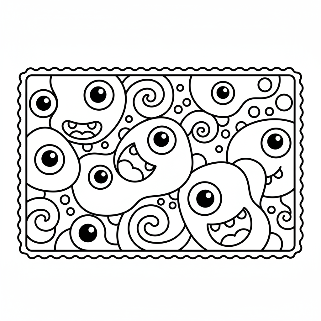 Abstract coloring page for toddlers - Standard style