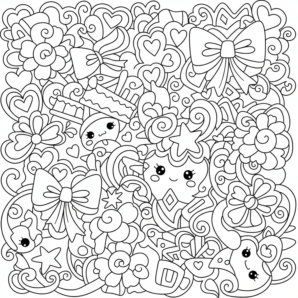 Abstract coloring page for women - Standard style
