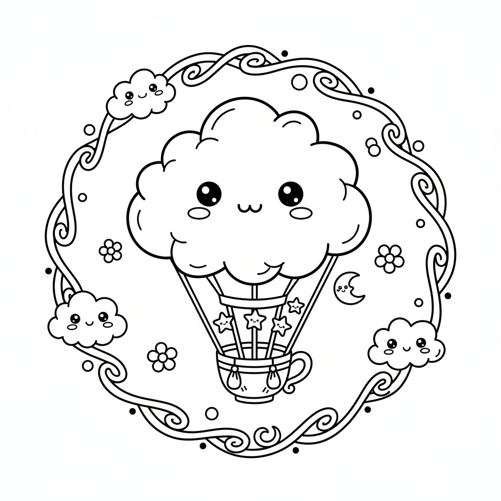 Air coloring page for adults - Standard style