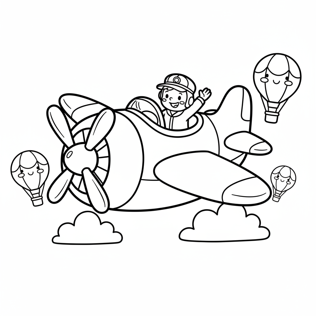Air coloring page for boys - Standard style