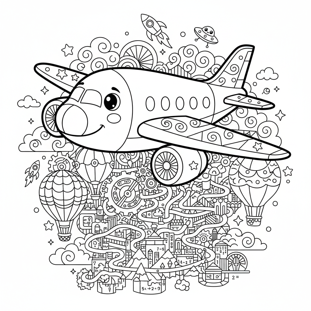 Air coloring page for experts - Standard style