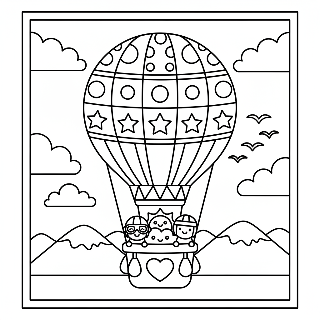 Air coloring page for intermediates - Standard style