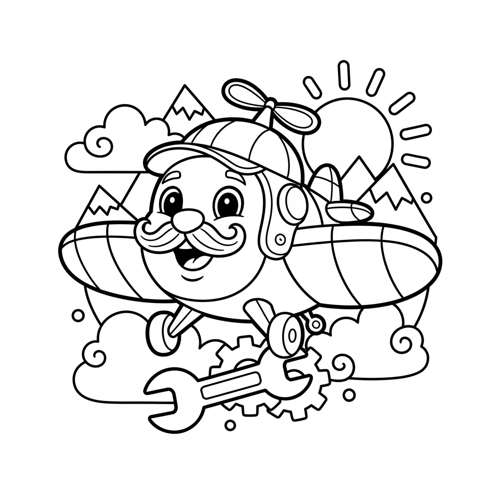 Air coloring page for men - Standard style