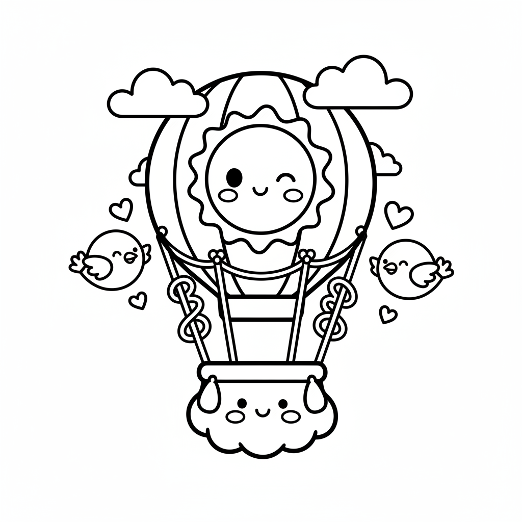 Air coloring page for seniors - Standard style