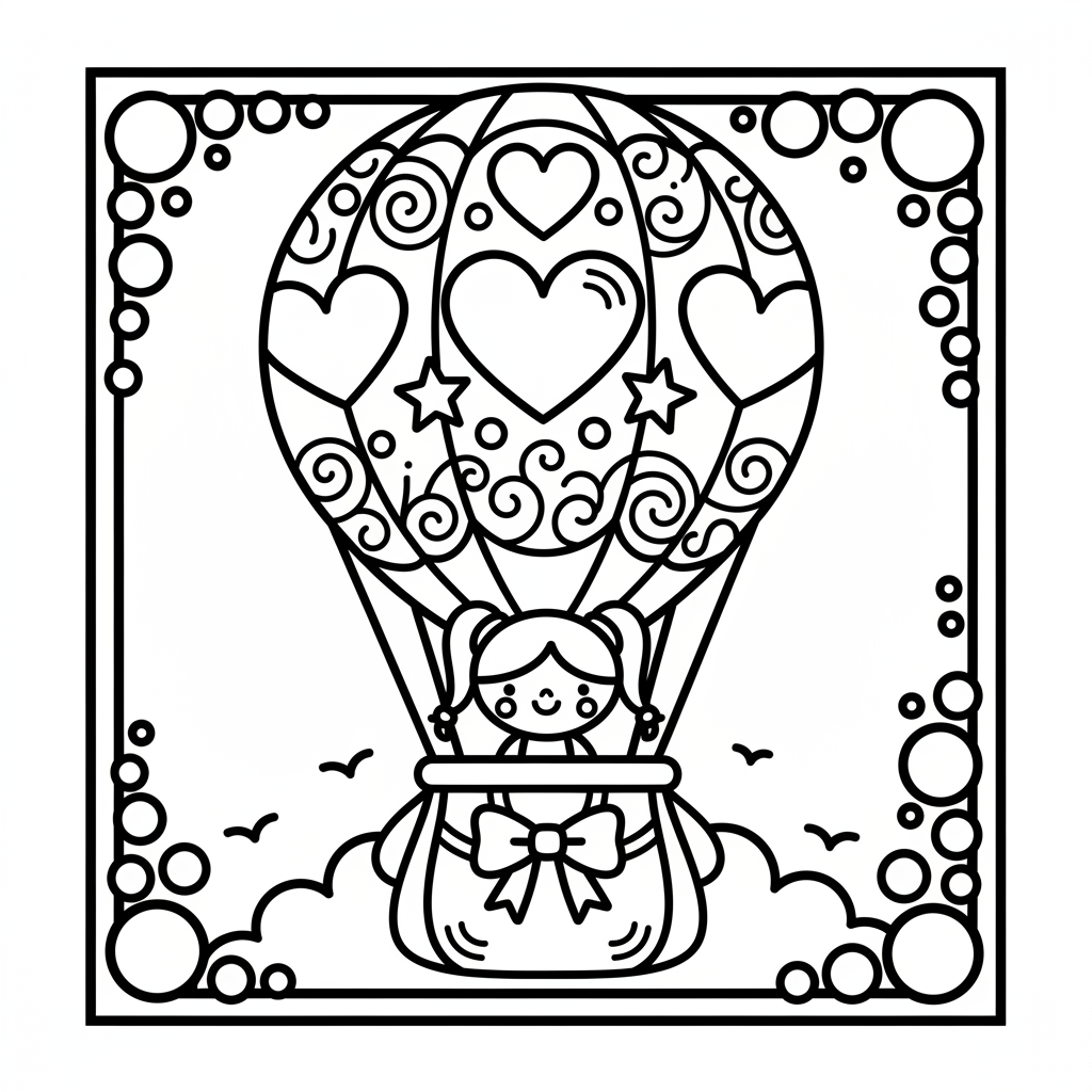 Air coloring page for women - Standard style