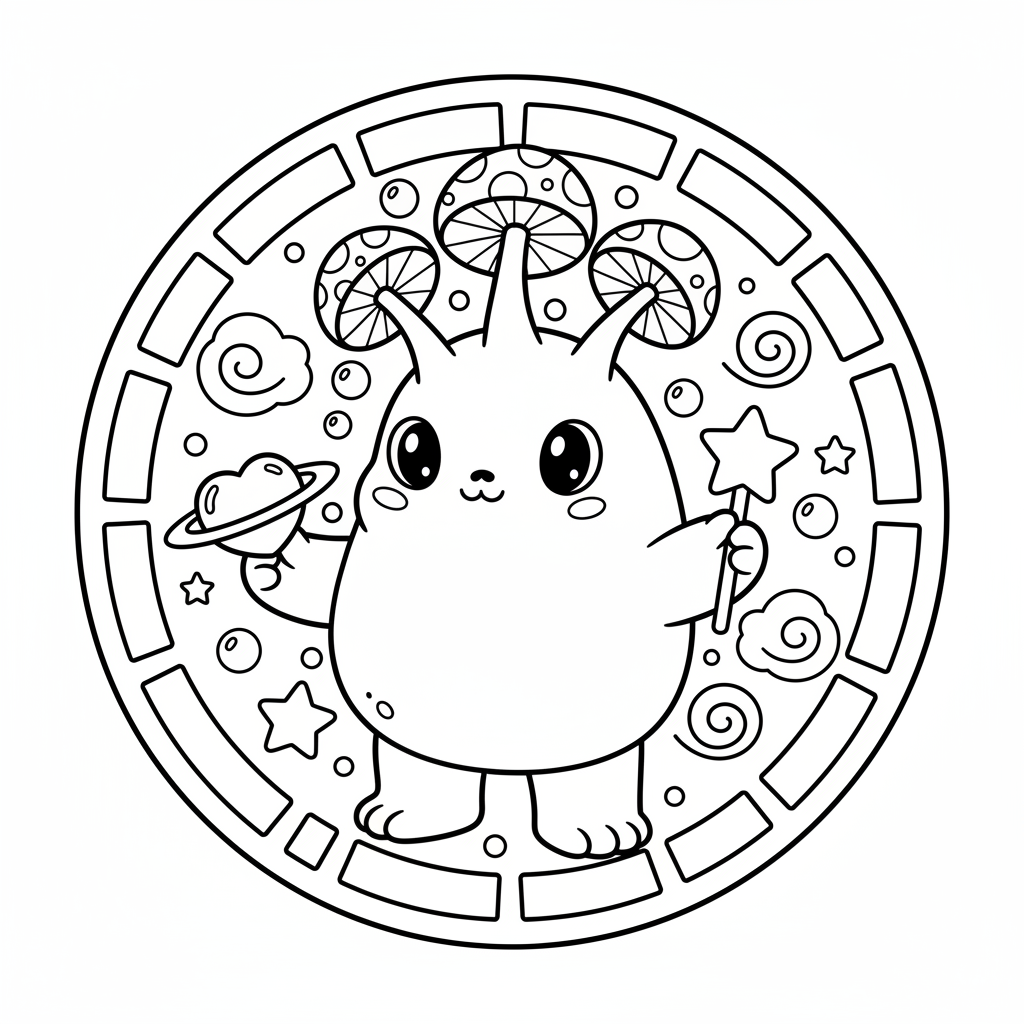 Alien coloring page for intermediates - Standard style