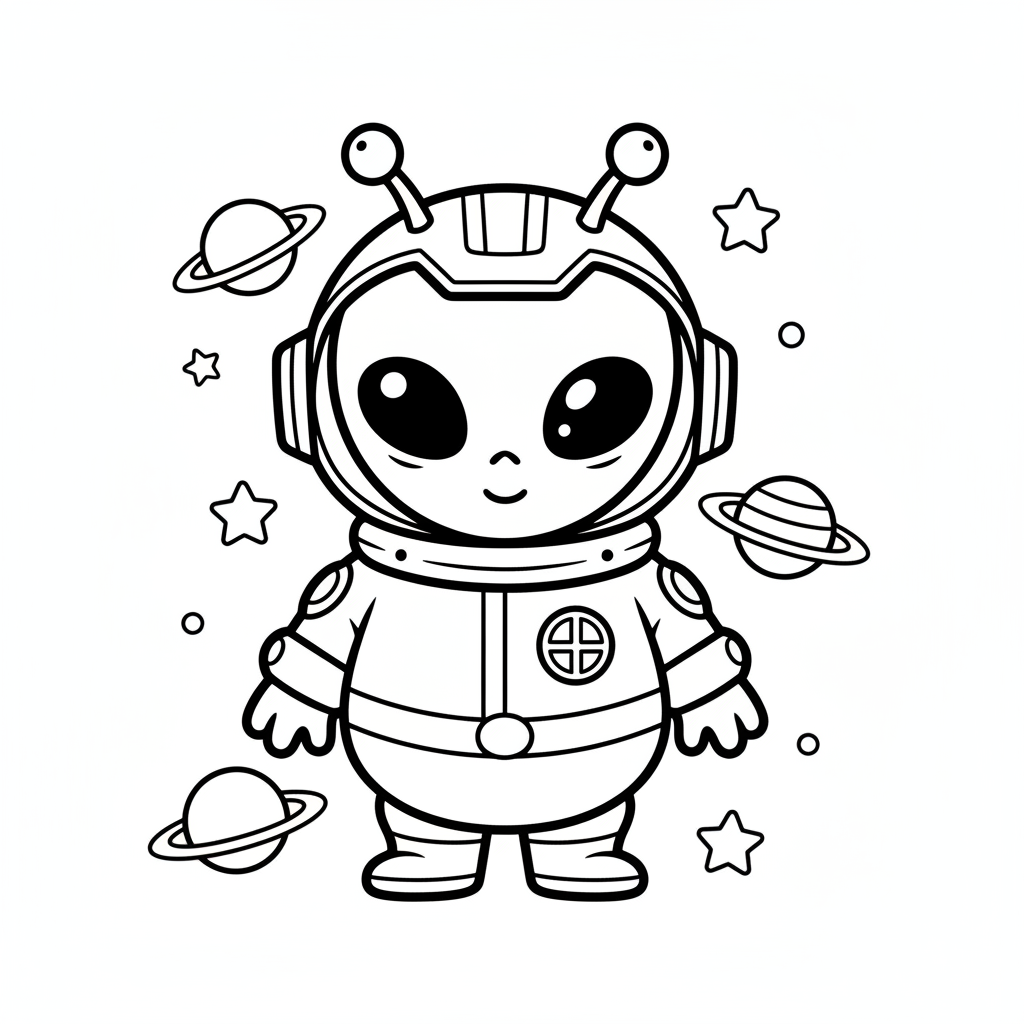 Alien coloring page for men - Standard style
