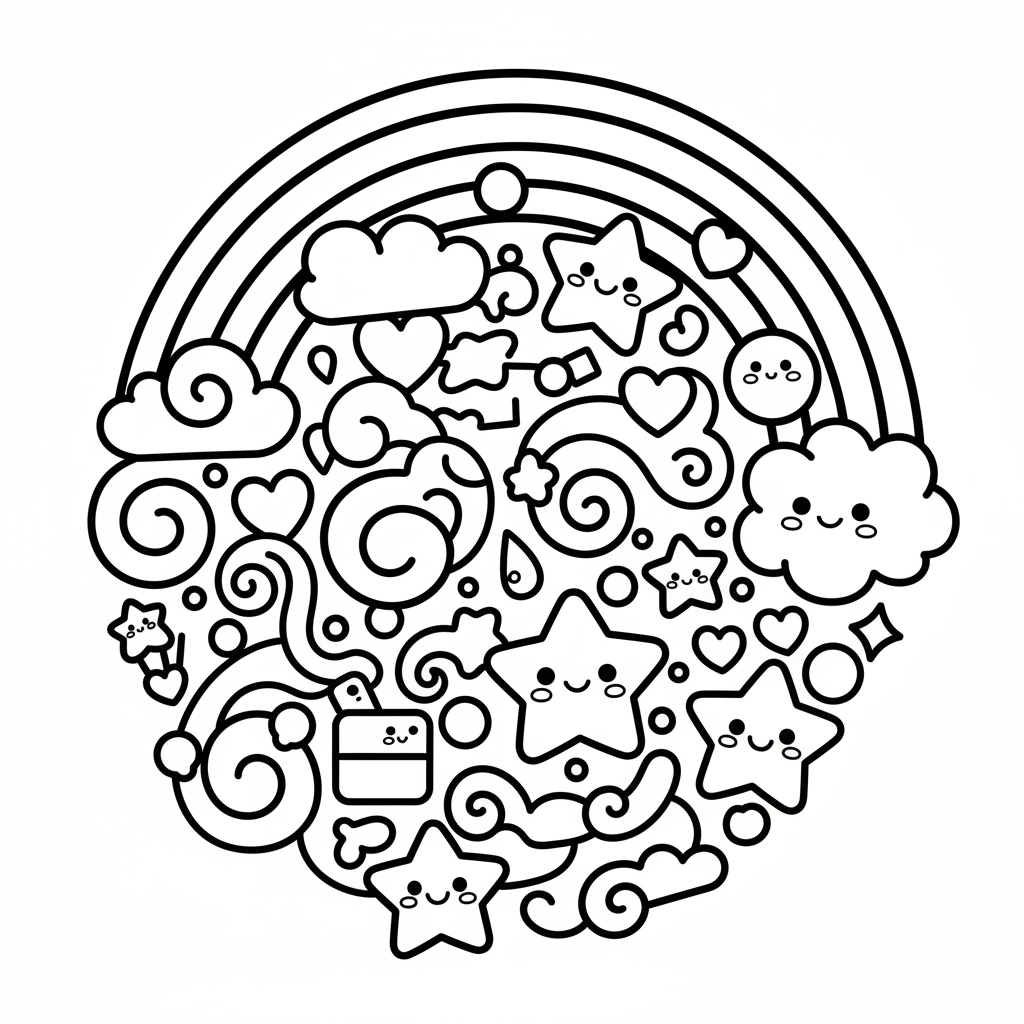 Abstract coloring page for everyone - Anime style