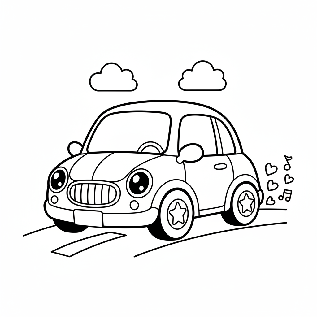 Car coloring page for everyone - Anime style