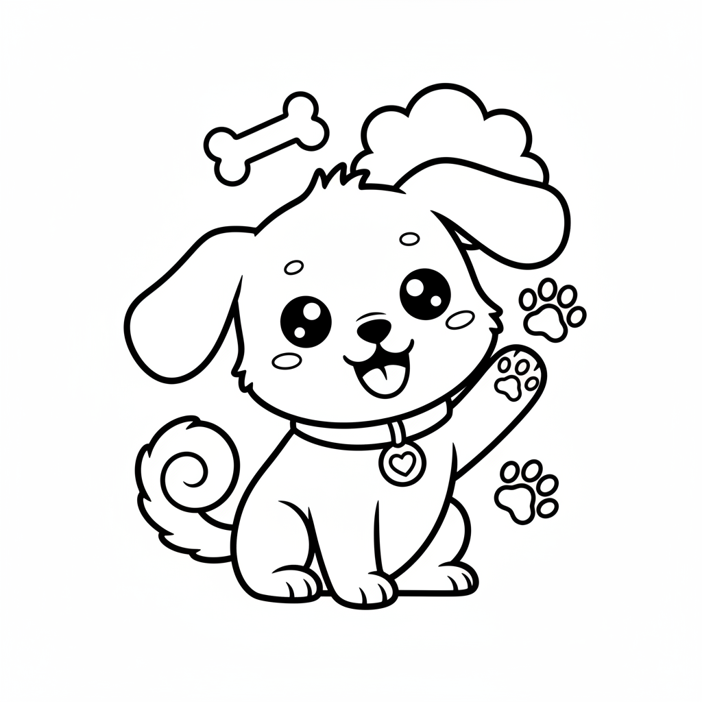Dog coloring page for everyone - Anime style
