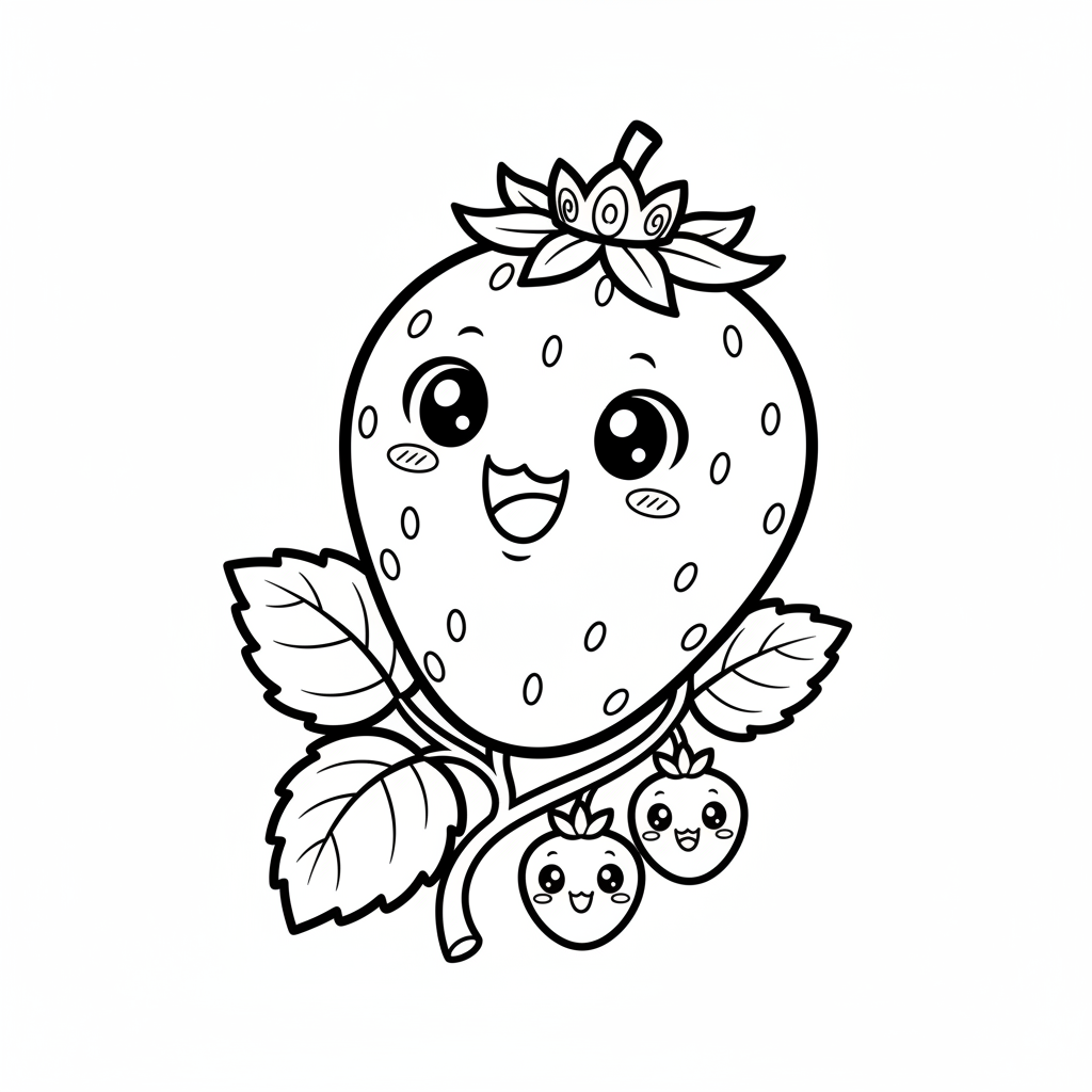 Fruit coloring page for everyone - Anime style