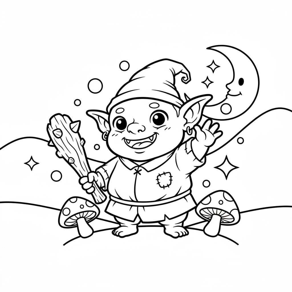 Goblin coloring page for everyone - Anime style
