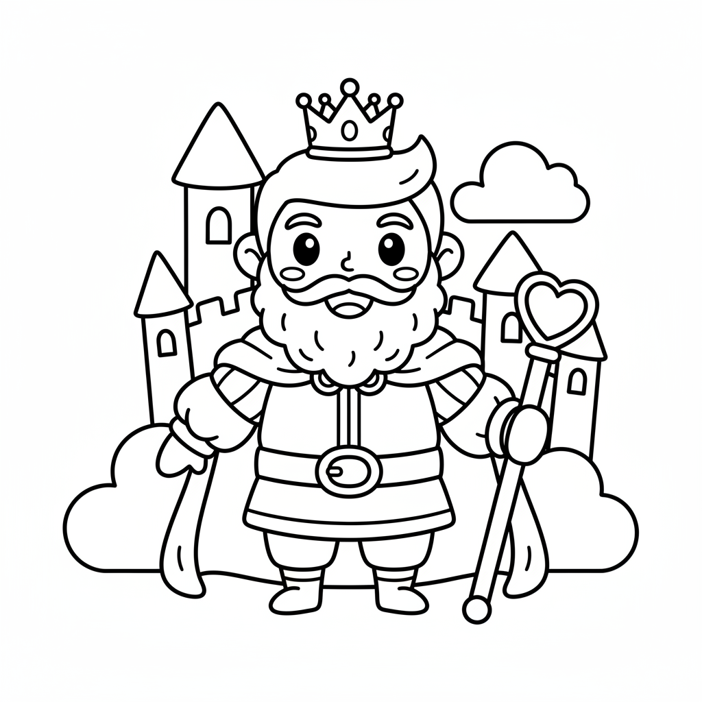 King coloring page for everyone - Anime style