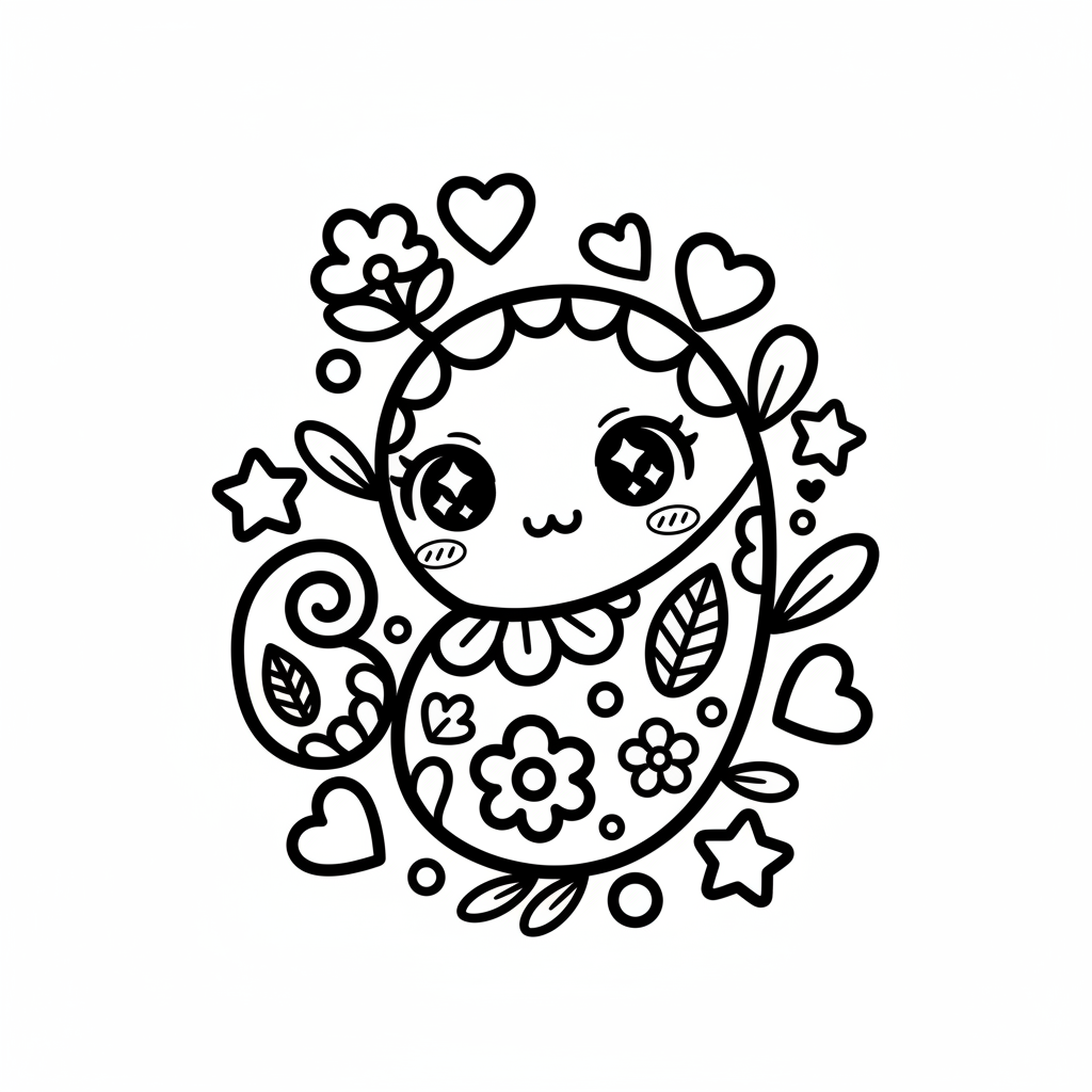 Paisley coloring page for everyone - Anime style