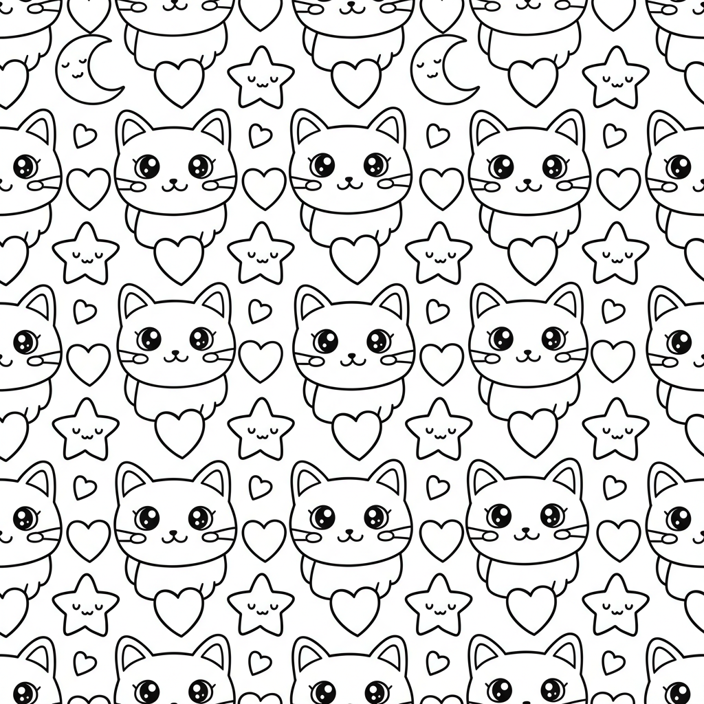 Pattern coloring page for everyone - Anime style