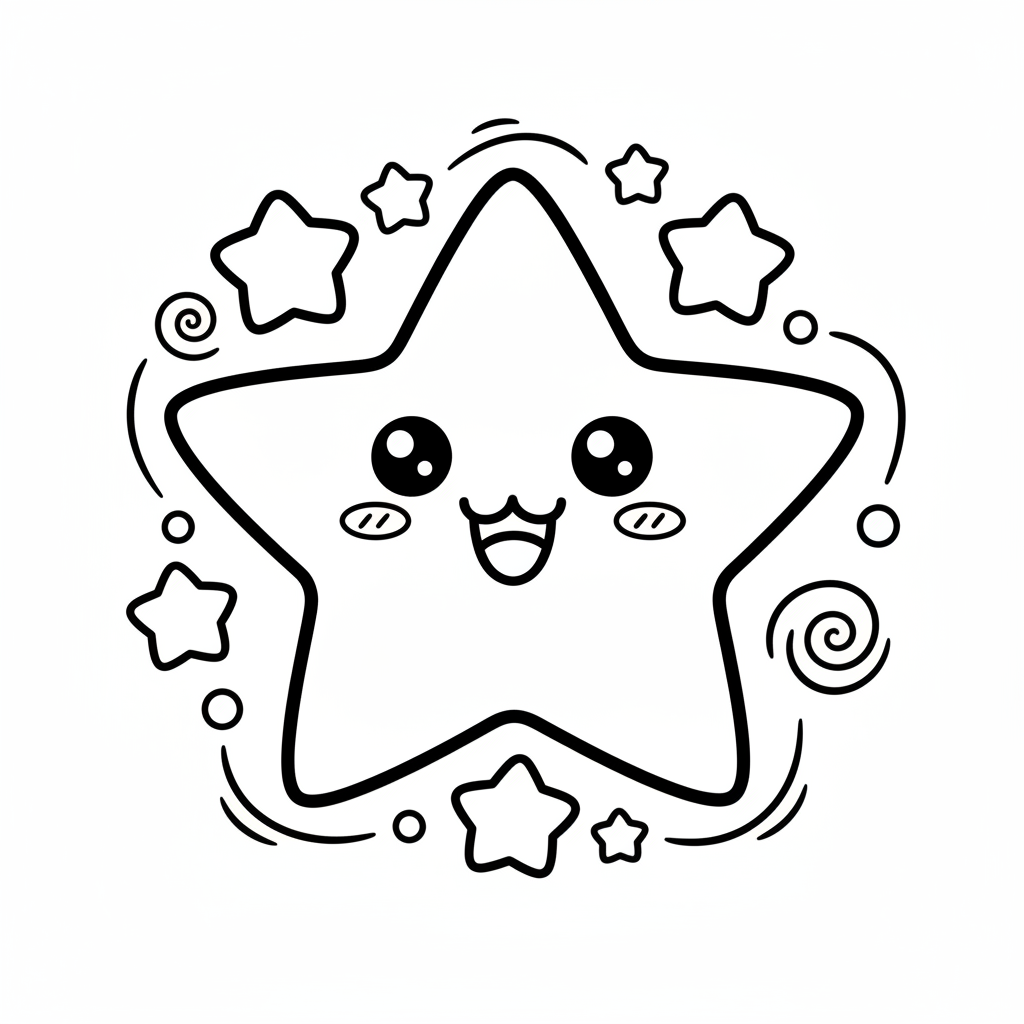 Star coloring page for everyone - Anime style