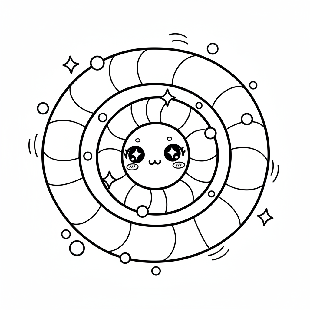Swirl coloring page for everyone - Anime style