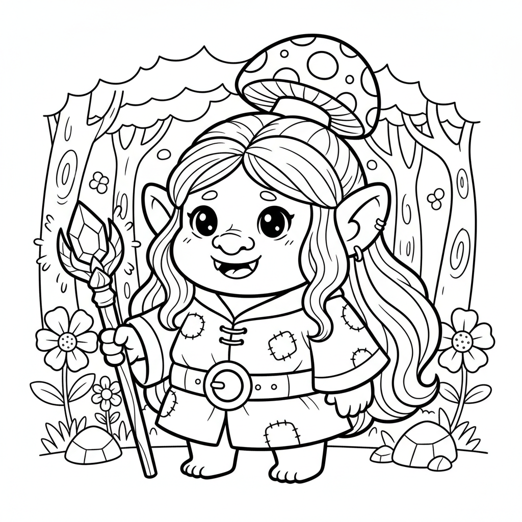Troll coloring page for everyone - Anime style