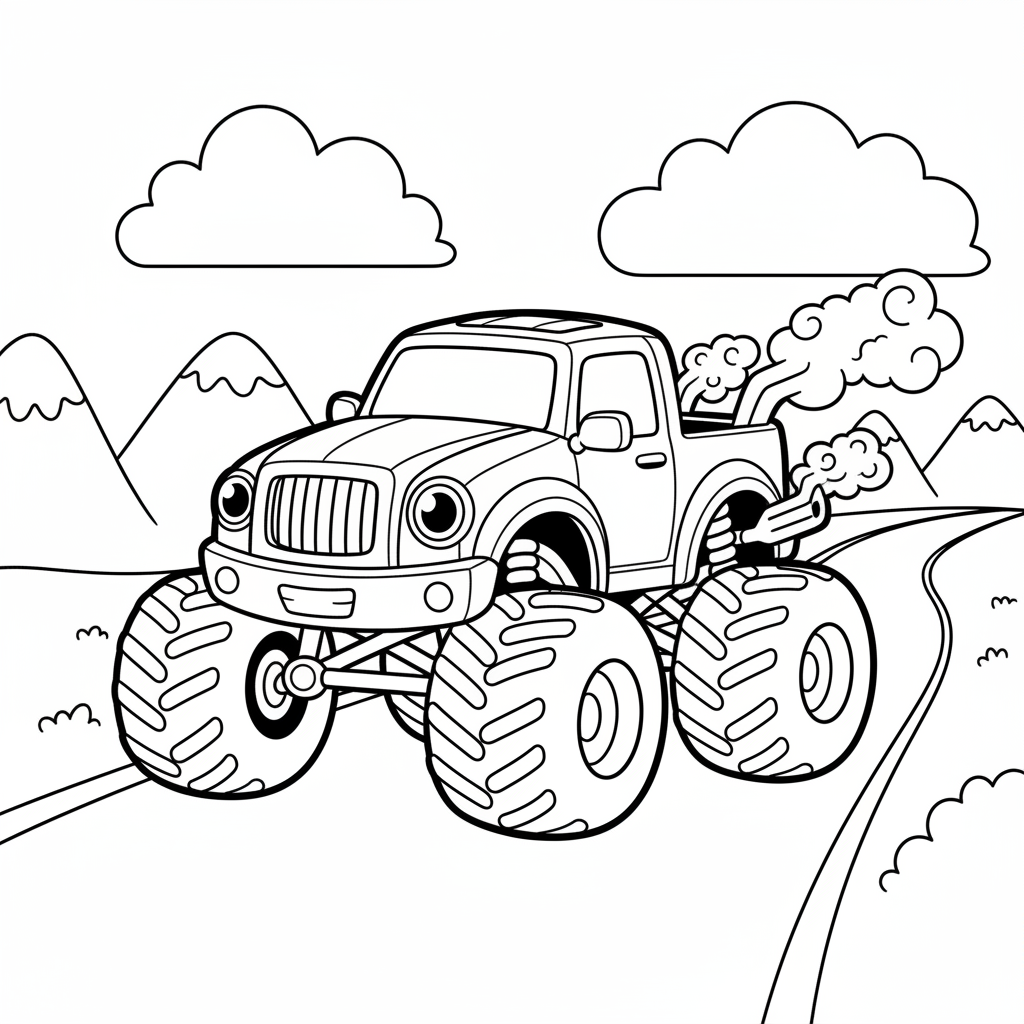 Truck coloring page for everyone - Anime style