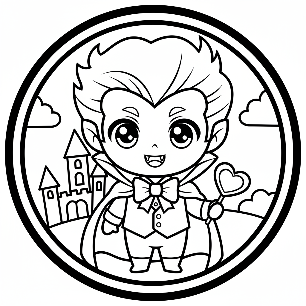 Vampire coloring page for everyone - Anime style
