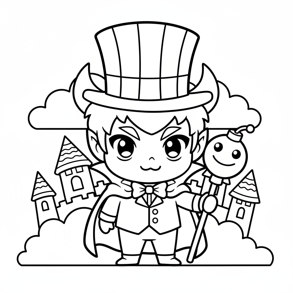 Villain coloring page for everyone - Anime style