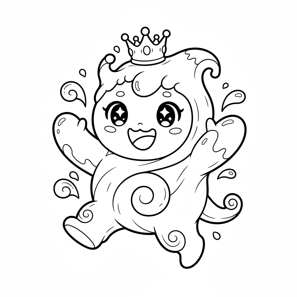 Water coloring page for everyone - Anime style