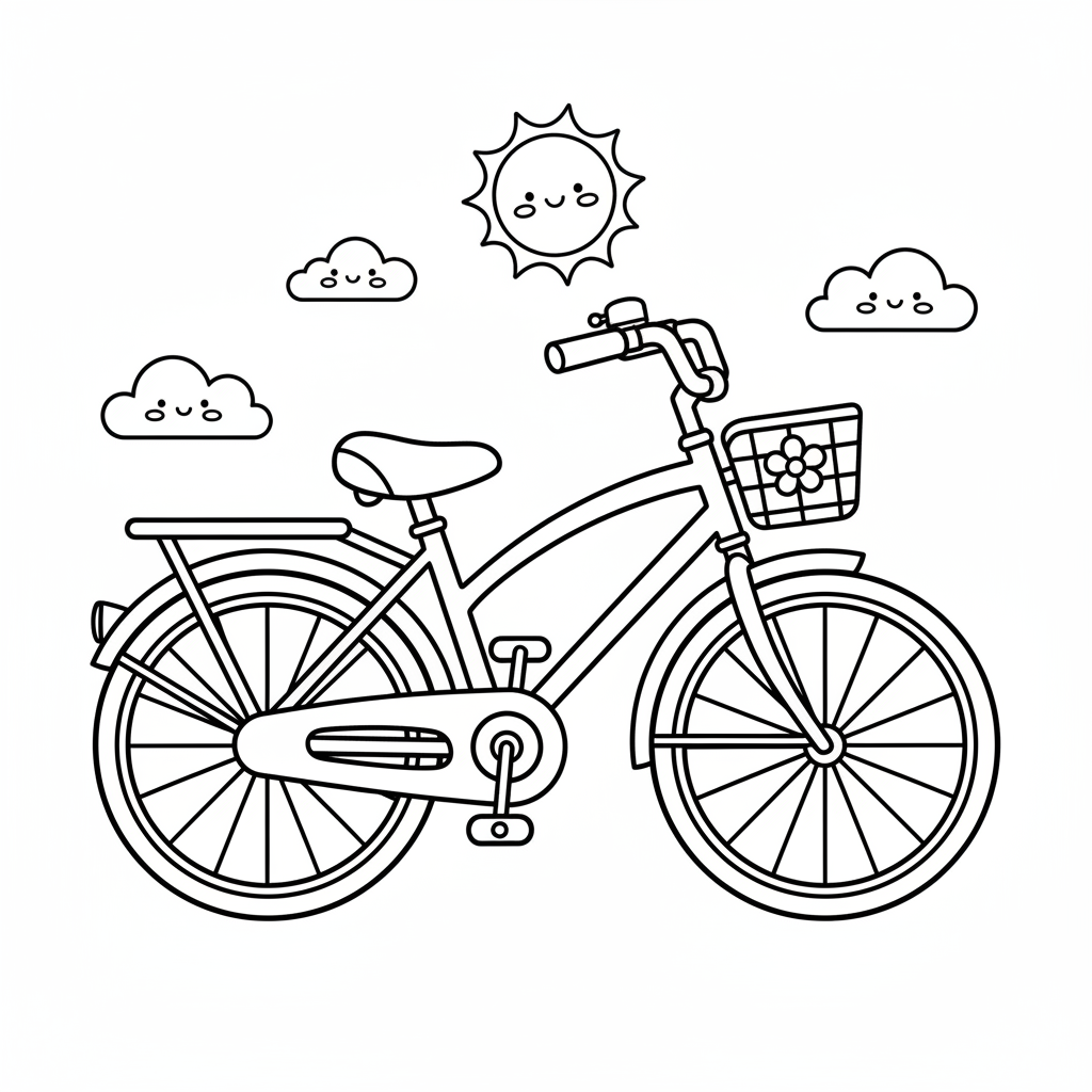 Bicycle coloring page for men - Standard style