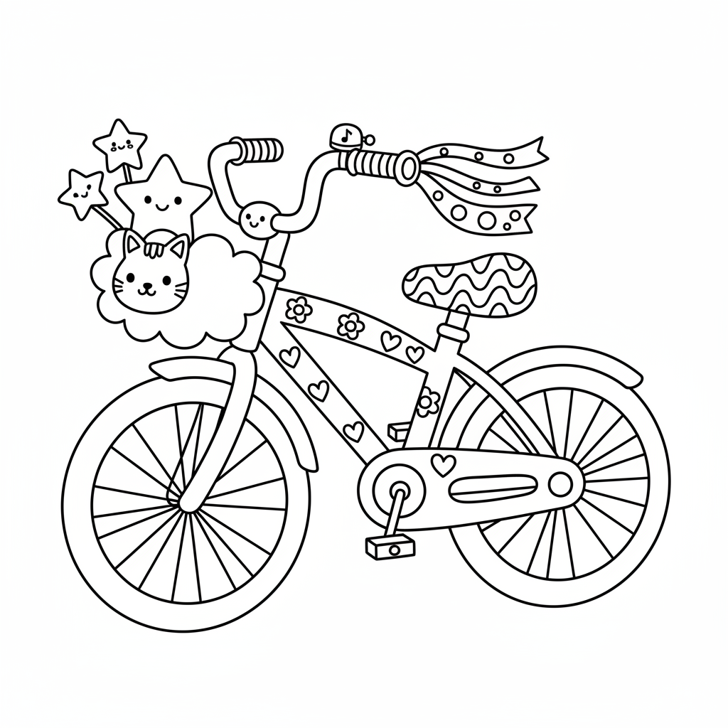 Bicycle coloring page for teens - Standard style