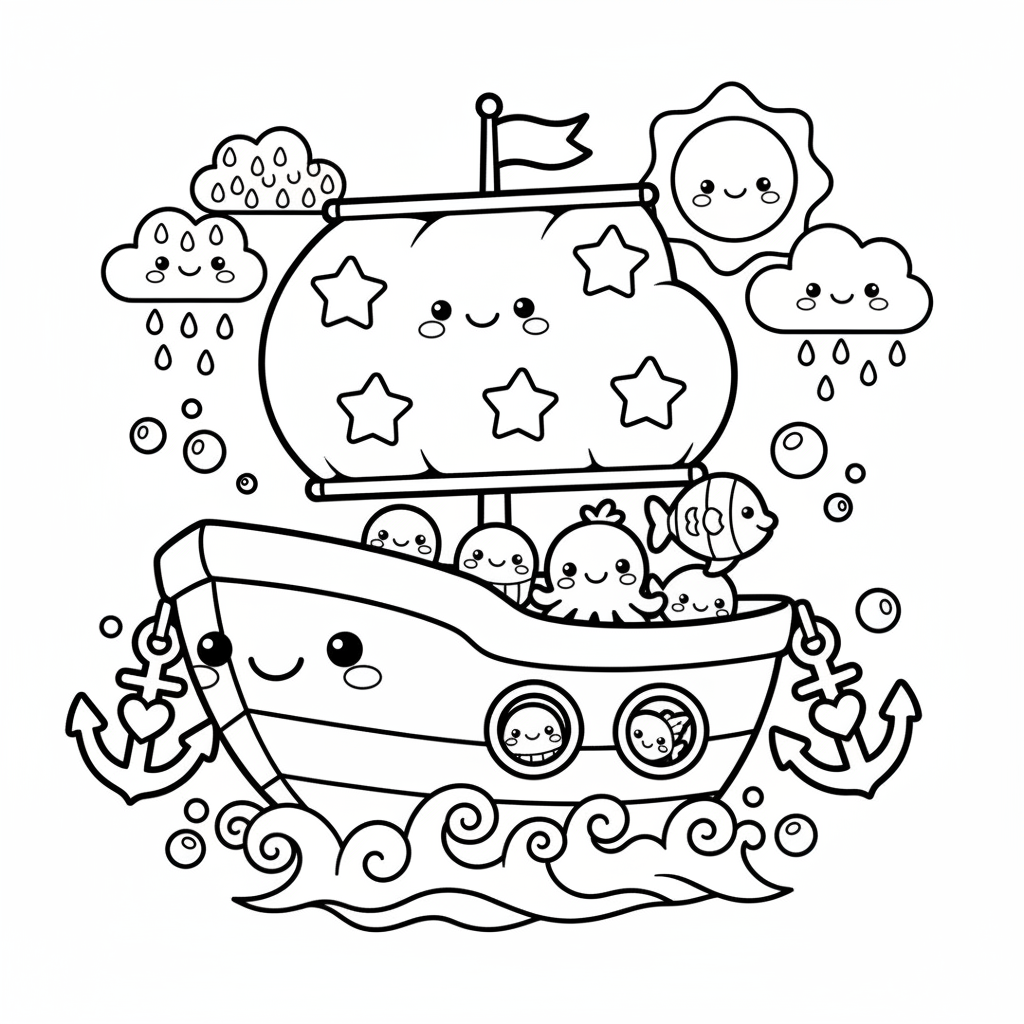 Boat coloring page for teens - Standard style