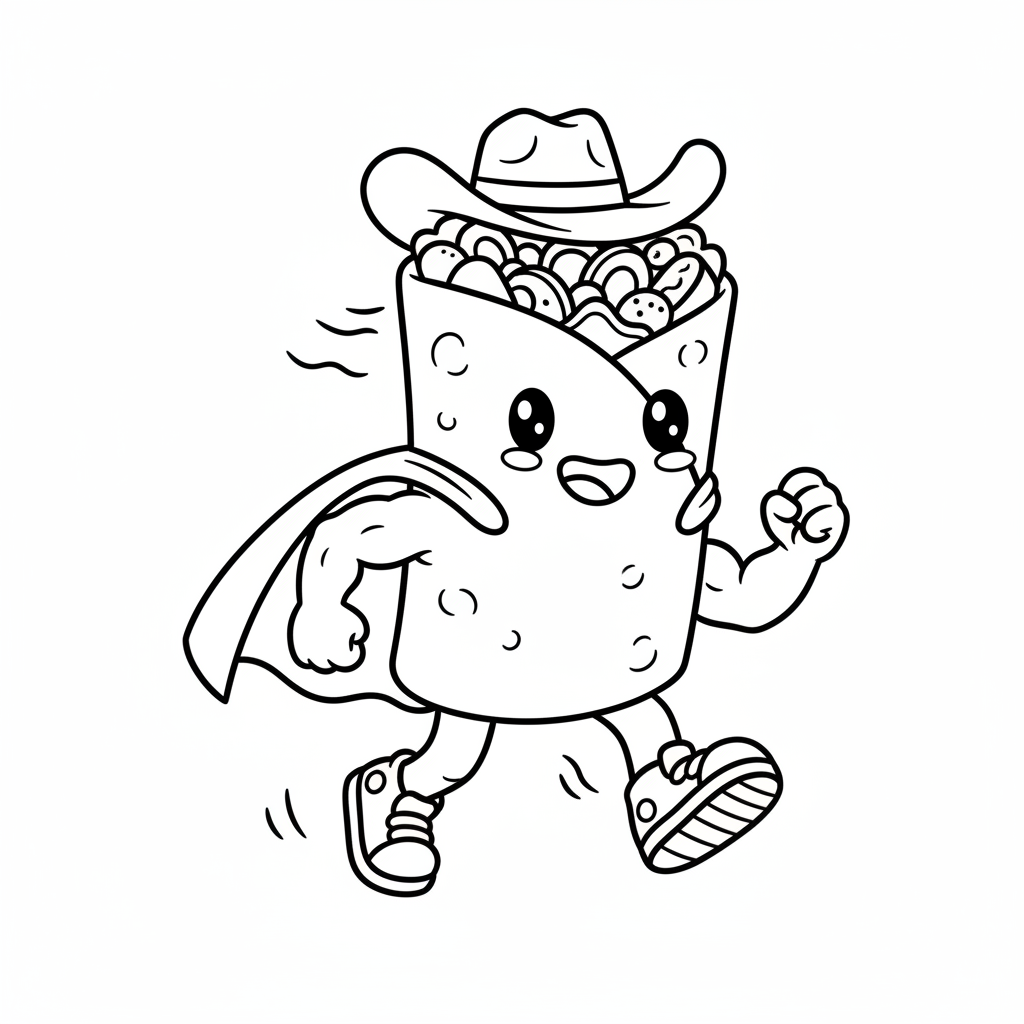 Burrito coloring page for boys - Standard style