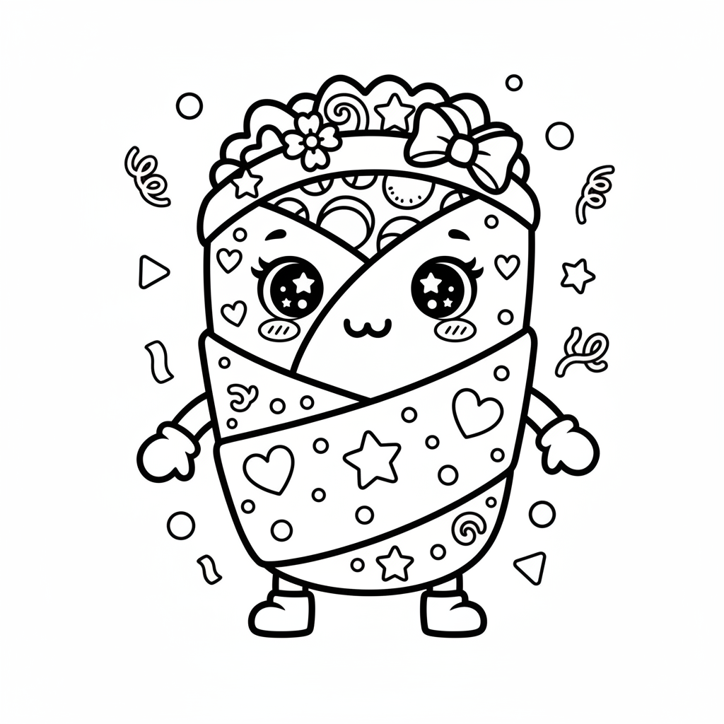 Burrito coloring page for girls - Standard style