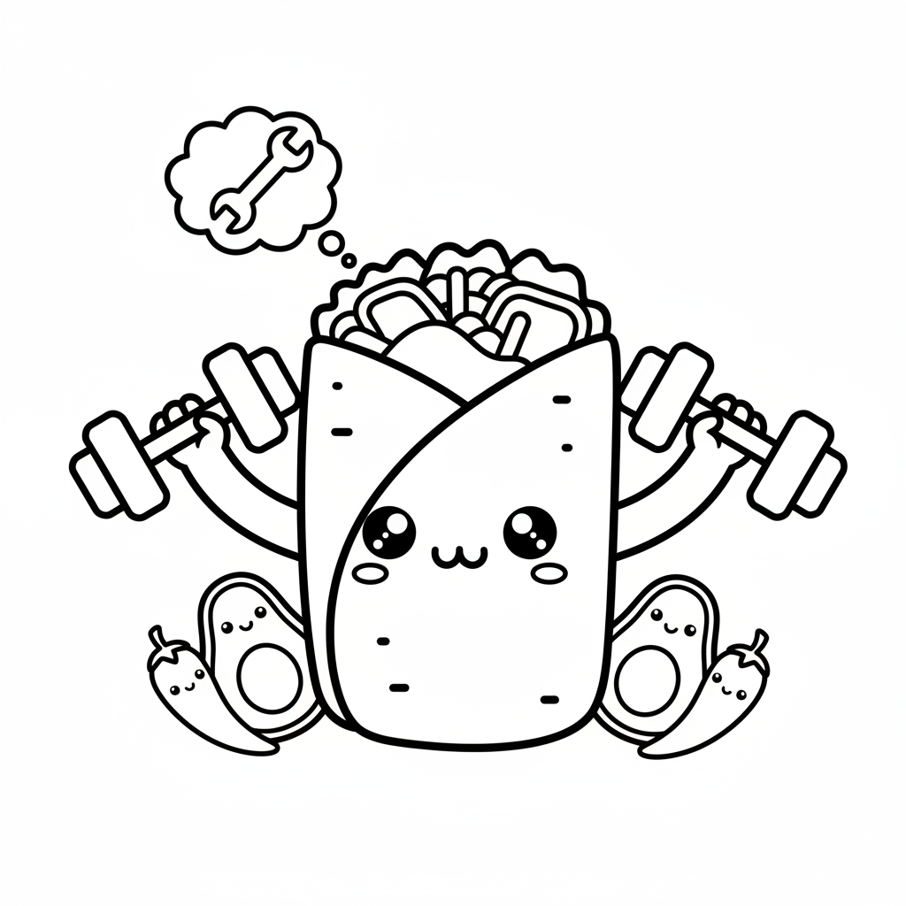 Burrito coloring page for men - Standard style