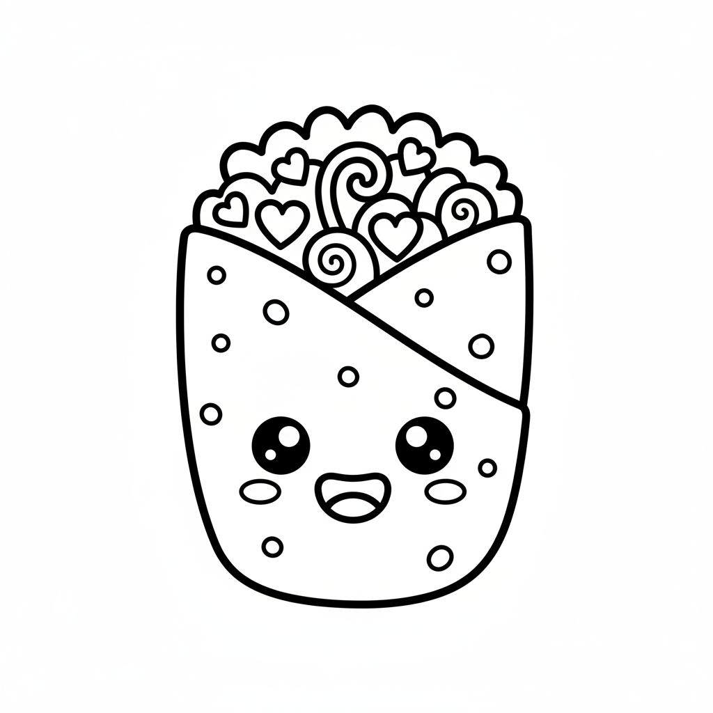 Burrito coloring page for seniors - Standard style