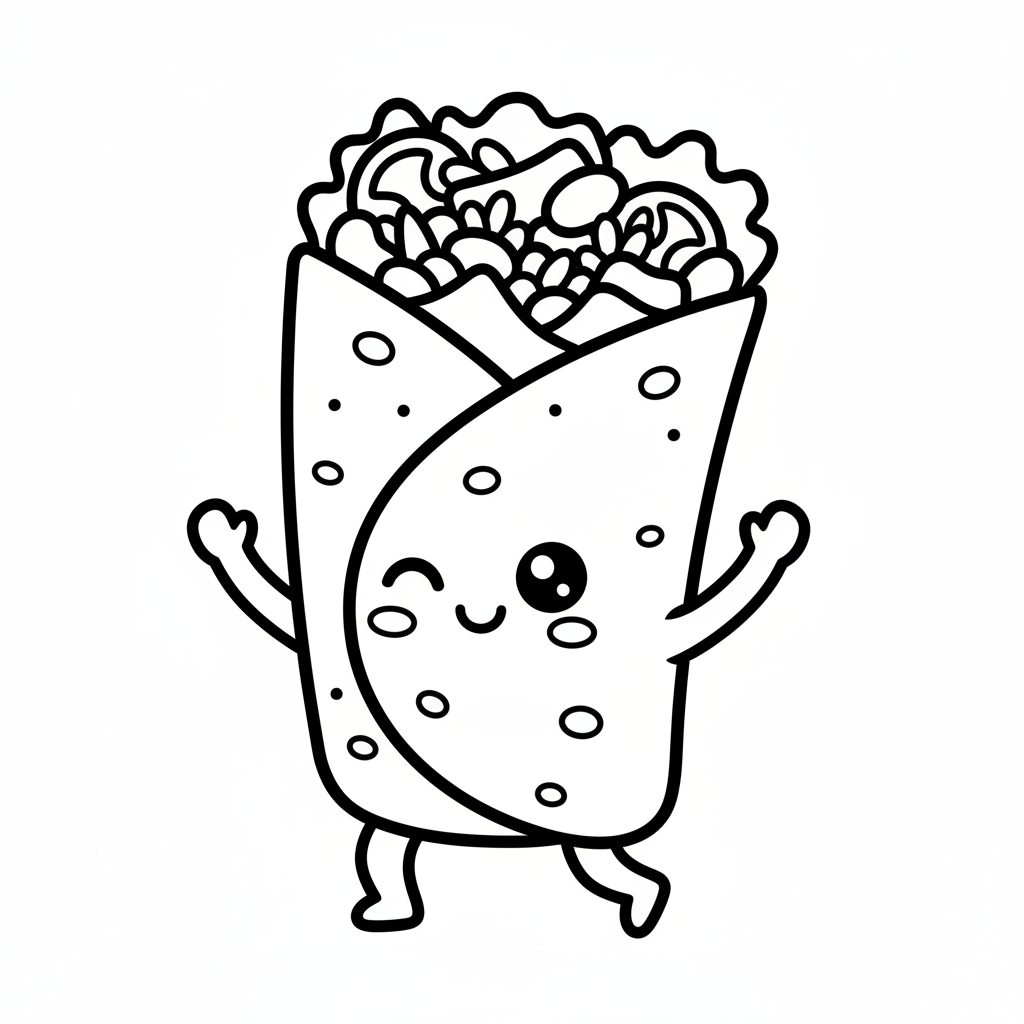 Burrito coloring page for teens - Standard style