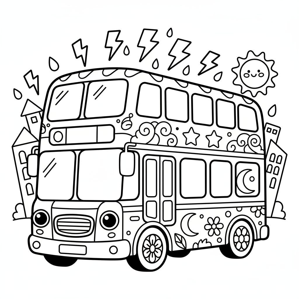 Bus coloring page for experts - Standard style