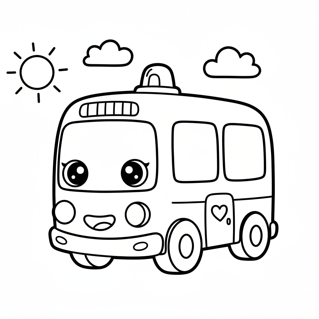 Bus coloring page for kids - Standard style