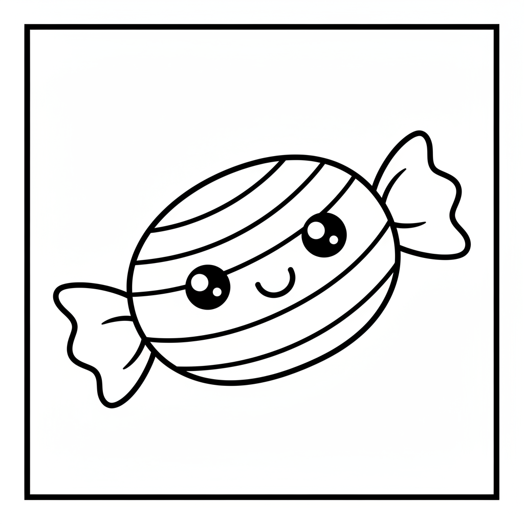 Candy coloring page for beginners - Standard style