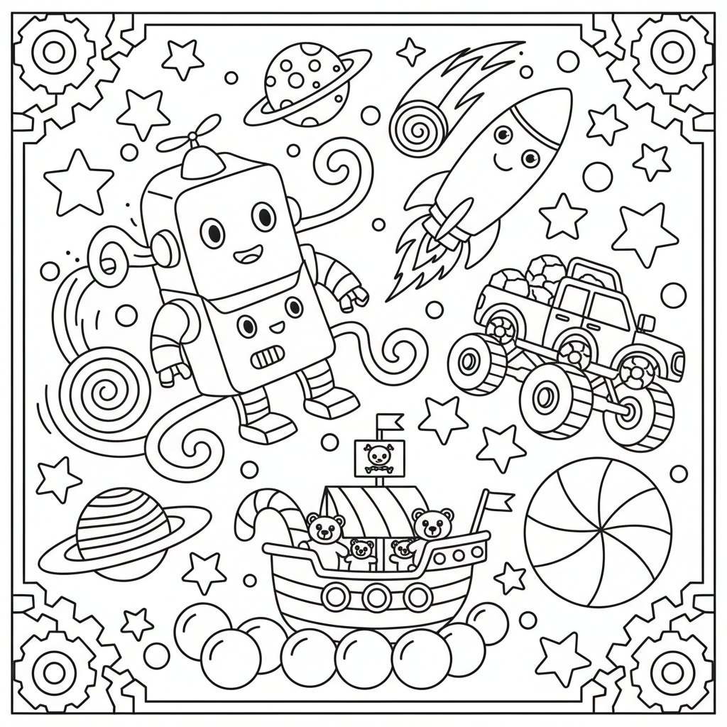 Candy coloring page for boys - Standard style