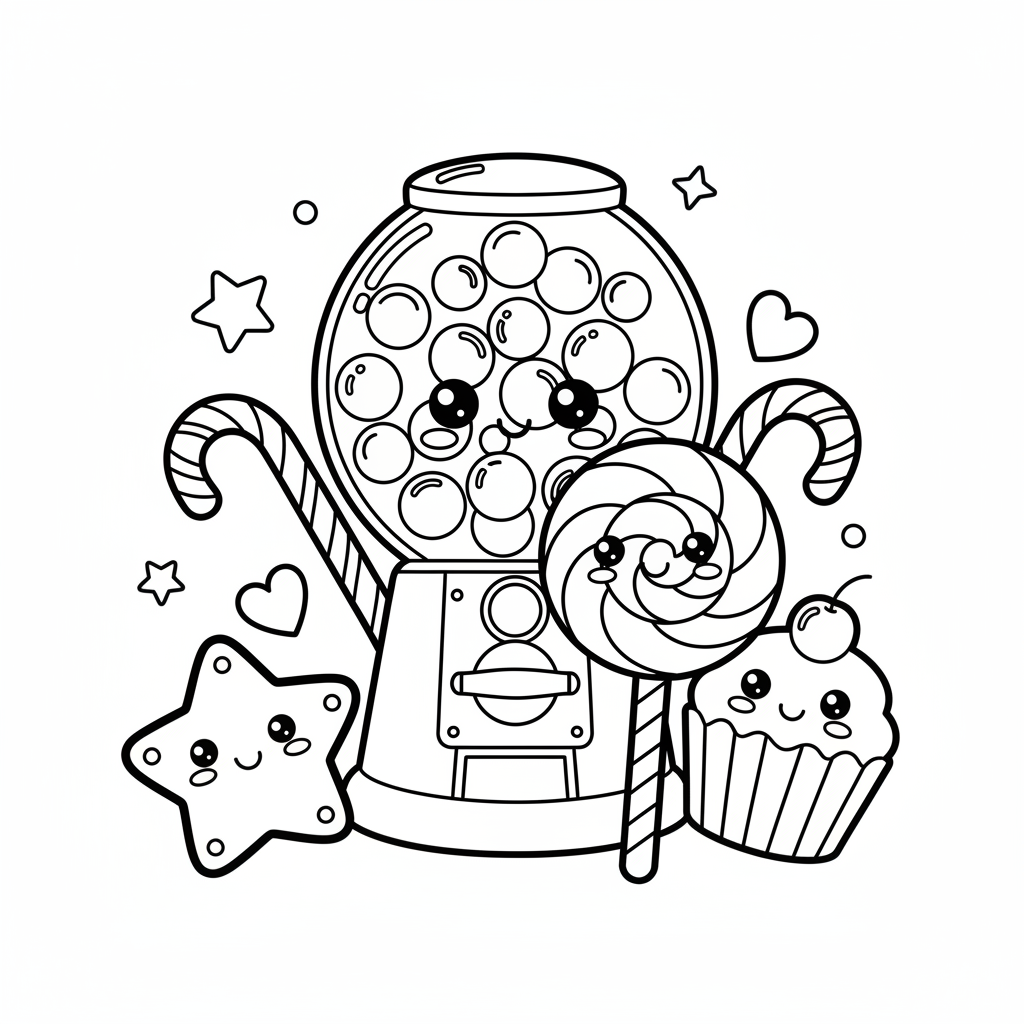 Candy coloring page for kids - Standard style