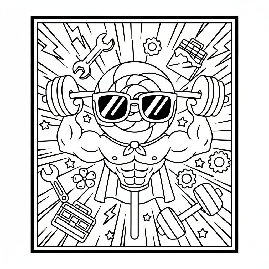 Candy coloring page for men - Standard style