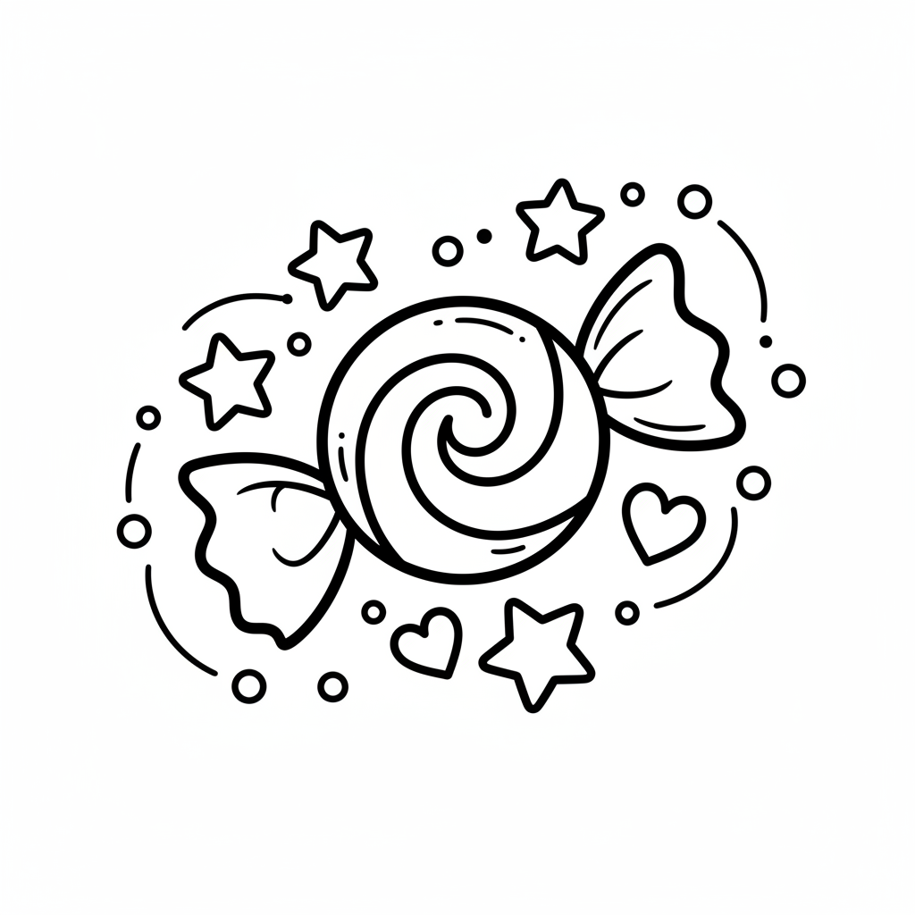 Candy coloring page for seniors - Standard style