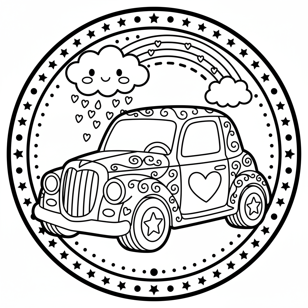 Car coloring page for adults - Standard style