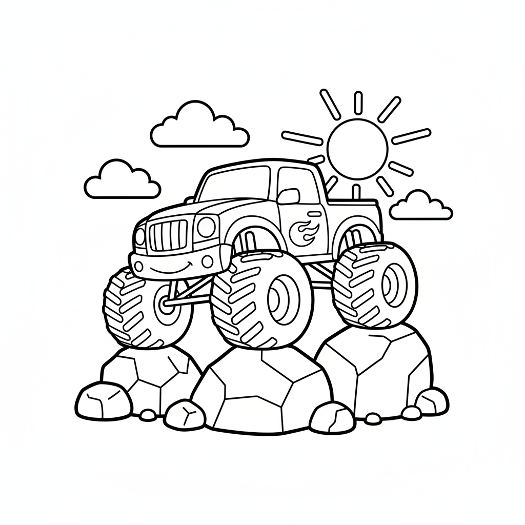 Car coloring page for boys - Standard style