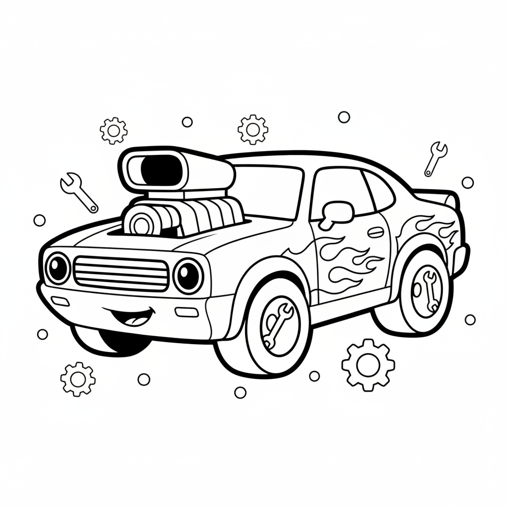 Car coloring page for men - Standard style